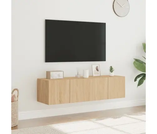 Tv Plaukti Ar Led Lampiņām, 2 Gab., 60X35X31 Cm, Koka Krāsa Vidaxl