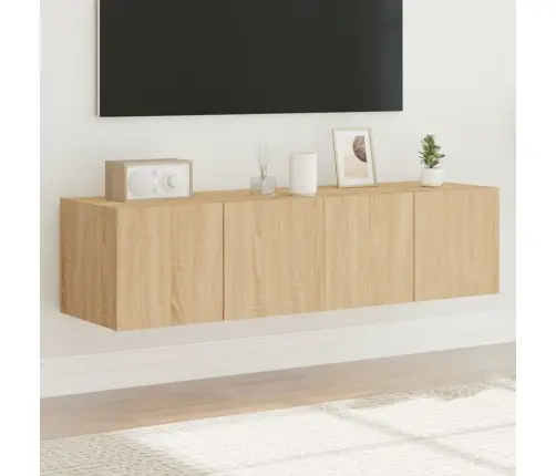 Tv Plaukti Ar Led Lampiņām, 2 Gab., 60X35X31 Cm, Koka Krāsa Vidaxl