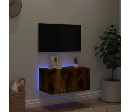 Tv Plaukti Ar Led Lampiņām, 60X35X31 Cm, Ozolkoka Krāsā Vidaxl Tv Plaukti Ar Led Lampiņām, 60X35X31 Cm, Ozolkoka Krāsā Vidaxl