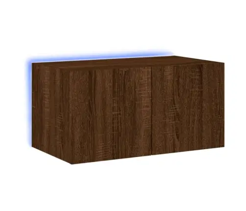 Tv Plaukti Ar Led Lampiņām, 60X35X31 Cm, Brūna Ozolkoka Vidaxl Tv Plaukti Ar Led Lampiņām, 60X35X31 Cm, Brūna Ozolkoka Vidaxl