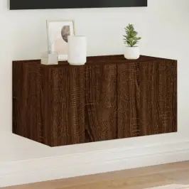 Tv Plaukti Ar Led Lampiņām, 60X35X31 Cm, Brūna Ozolkoka Vidaxl