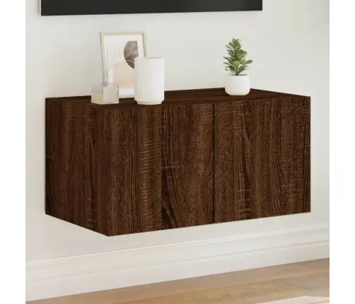 Tv Plaukti Ar Led Lampiņām, 60X35X31 Cm, Brūna Ozolkoka Vidaxl Tv Plaukti Ar Led Lampiņām, 60X35X31 Cm, Brūna Ozolkoka Vidaxl