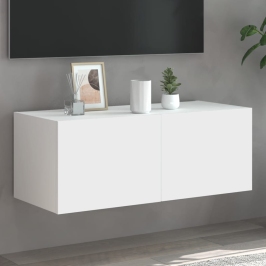 Tv Galdiņš Ar Led Lampiņām, Balti, 80X35X31 Cm Vidaxl