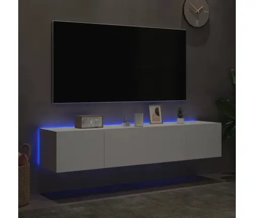 Tv Galdiņi Ar Led Lampiņām, 2 Gab., Balti, 80X35X31 Cm Vidaxl