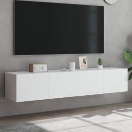 Tv Galdiņi Ar Led Lampiņām, 2 Gab., Balti, 80X35X31 Cm Vidaxl