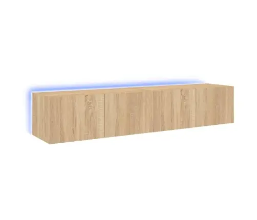 Tv Plaukti Ar Led Lampiņām, 2 Gab., 80X35X31 Cm, Koka Krāsa Vidaxl