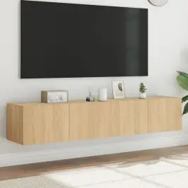 Tv Plaukti Ar Led Lampiņām, 2 Gab., 80X35X31 Cm, Koka Krāsa Vidaxl