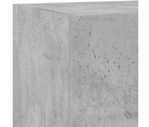 Sieninė Tv Spintelė Su Led Lemputėmis, Betono Pilka, 80X35X31Cm