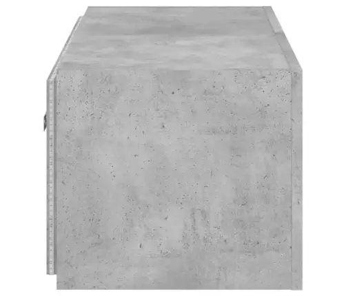 Sieninė Tv Spintelė Su Led Lemputėmis, Betono Pilka, 80X35X31Cm