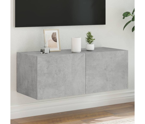 Tv Galdiņi Ar Led Lampiņām, Betona Pelēki, 80X35X31 Cm Vidaxl