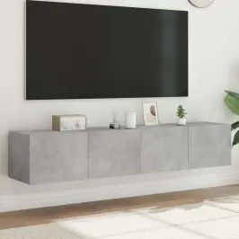 Teleri Seinakapid Led-Tuledega 2 Tk, Betoonhall, 80X35X31 Cm