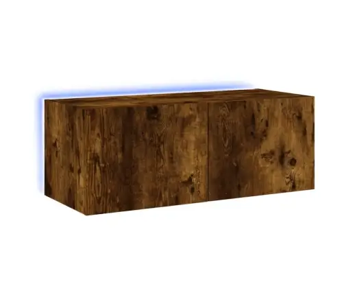 Tv Plaukti Ar Led Lampiņām, 80X35X31 Cm, Ozolkoka Krāsā Vidaxl