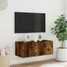 Tv Plaukti Ar Led Lampiņām, 80X35X31 Cm, Ozolkoka Krāsā Vidaxl