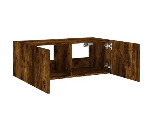 Tv Plaukti Ar Led Lampiņām, 80X35X31 Cm, Ozolkoka Krāsā Vidaxl