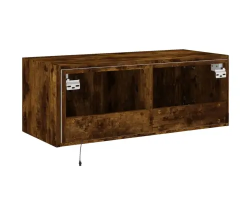 Tv Plaukti Ar Led Lampiņām, 80X35X31 Cm, Ozolkoka Krāsā Vidaxl