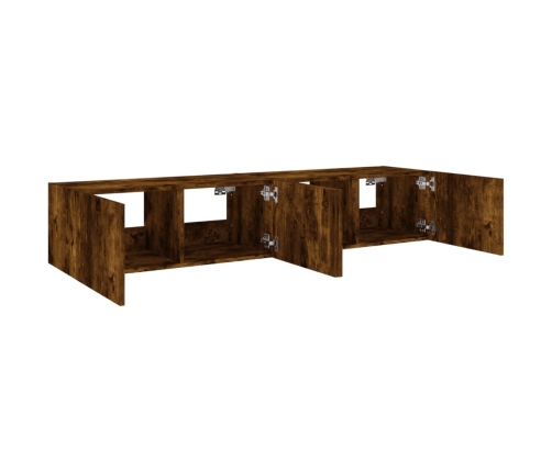Tv Plaukti Ar Led Lampiņām, 2 Gab., 80X35X31 Cm, Ozolkoka Krāsa Vidaxl