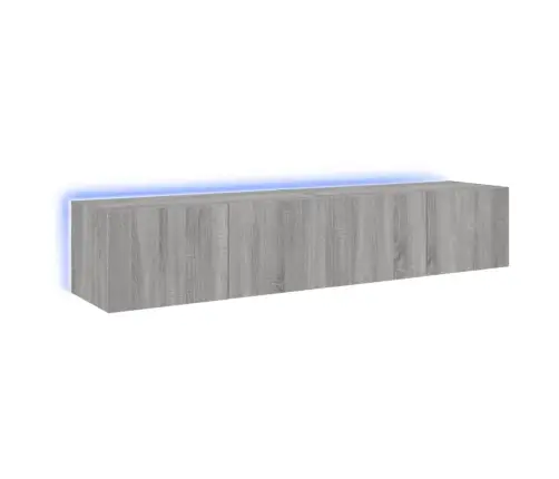 Tv Plaukti Ar Led Lampiņām, 2 Gab., 80X35X31 Cm, Pelēka Ozola Vidaxl