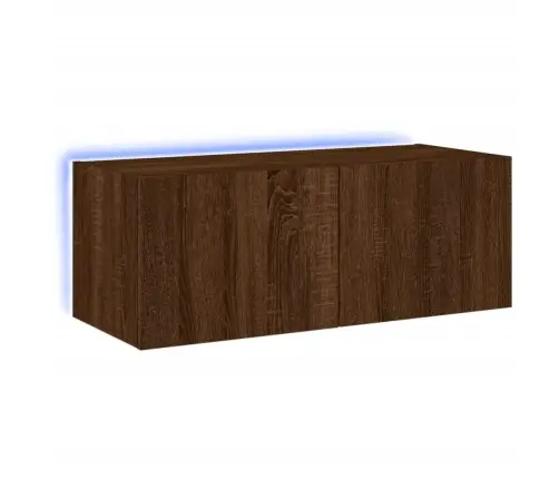 Tv Plaukti Ar Led Lampiņām, 80X35X31 Cm, Brūna Ozola Vidaxl