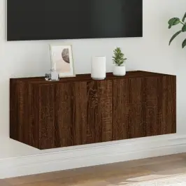 Tv Plaukti Ar Led Lampiņām, 80X35X31 Cm, Brūna Ozola Vidaxl