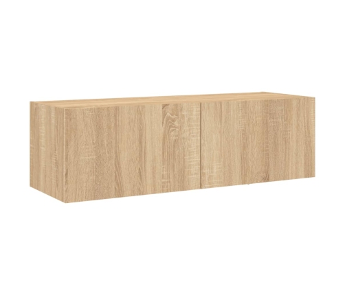 Tv Plaukti Ar Led Lampiņām, 100X35X31 Cm, Koka Krāsā Vidaxl