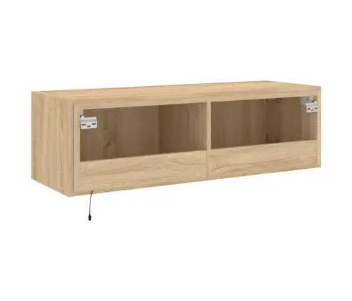 Tv Plaukti Ar Led Lampiņām, 100X35X31 Cm, Koka Krāsā Vidaxl