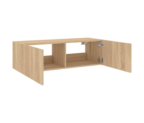 Tv Plaukti Ar Led Lampiņām, 100X35X31 Cm, Koka Krāsā Vidaxl