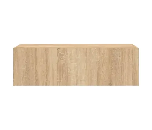Tv Plaukti Ar Led Lampiņām, 100X35X31 Cm, Koka Krāsā Vidaxl