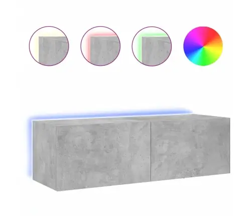 Tv Galdiņi Ar Led Lampiņām, Betona Pelēki, 100X35X31 Cm Vidaxl