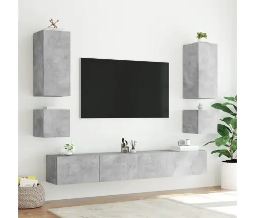 Tv Galdiņi Ar Led Lampiņām, Betona Pelēki, 100X35X31 Cm Vidaxl