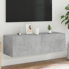 Tv Galdiņi Ar Led Lampiņām, Betona Pelēki, 100X35X31 Cm Vidaxl