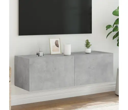 Tv Galdiņi Ar Led Lampiņām, Betona Pelēki, 100X35X31 Cm Vidaxl