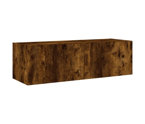 Sieninė Tv Spintelė Su Led Lemputėmis, Dūminė, 100X35X31Cm