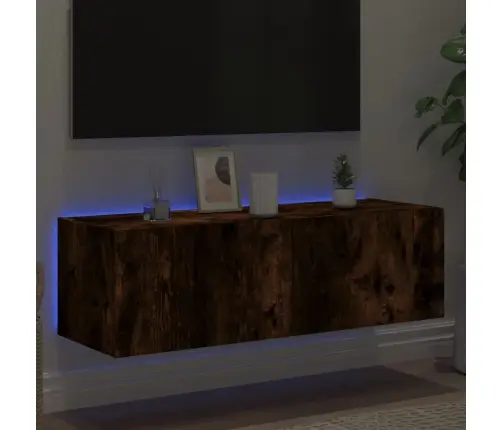 Tv Plaukti Ar Led Lampiņām, 100X35X31 Cm, Ozolkoka Krāsā Vidaxl