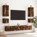 Sieninė Tv Spintelė Su Led Lemputėmis, Dūminė, 100X35X31Cm