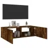 Tv Plaukti Ar Led Lampiņām, 100X35X31 Cm, Ozolkoka Krāsā Vidaxl