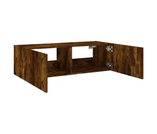 Tv Plaukti Ar Led Lampiņām, 100X35X31 Cm, Ozolkoka Krāsā Vidaxl