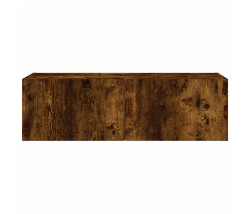 Sieninė Tv Spintelė Su Led Lemputėmis, Dūminė, 100X35X31Cm