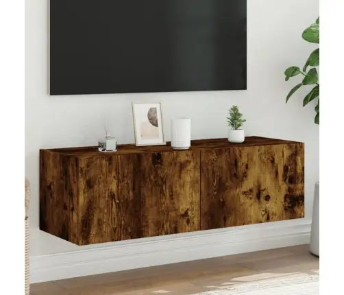 Tv Plaukti Ar Led Lampiņām, 100X35X31 Cm, Ozolkoka Krāsā Vidaxl
