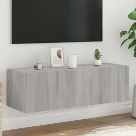 Tv Skapītis Ar Led Lampiņām, Pelēka Ozola Krāsa, 100X35X31 Cm Vidaxl