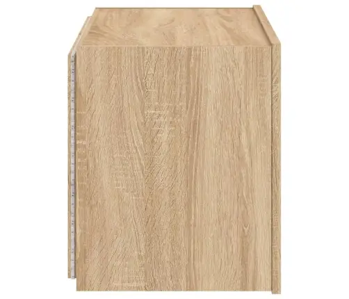 Sieninė Tv Spintelė Su Led Lemputėmis, Ąžuolo, 60X35X41Cm