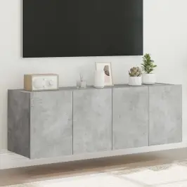Tv Galdiņi Ar Led Lampiņām, 2 Gab., Betona Pelēki, 60X35X41 Cm Vidaxl