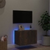 Sieninė Tv Spintelė Su Led Lemputėmis, Dūminė, 60X35X41Cm