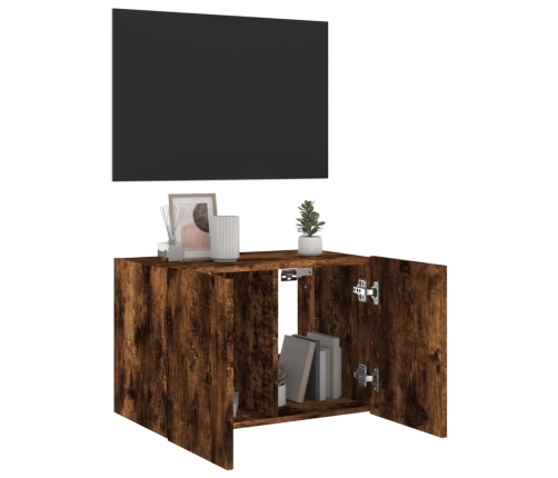 Sieninė Tv Spintelė Su Led Lemputėmis, Dūminė, 60X35X41Cm