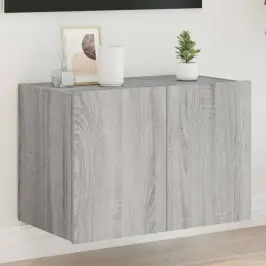 Tv Skapītis Ar Led Lampiņām, Pelēka Ozola Krāsa, 60X35X41 Cm Vidaxl