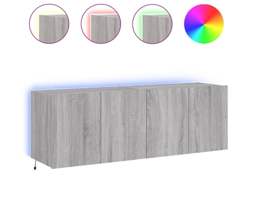 Tv Plaukti Ar Led Lampiņām, 2 Gab., 60X35X41 Cm, Pelēka Ozola Vidaxl