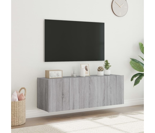 Tv Plaukti Ar Led Lampiņām, 2 Gab., 60X35X41 Cm, Pelēka Ozola Vidaxl