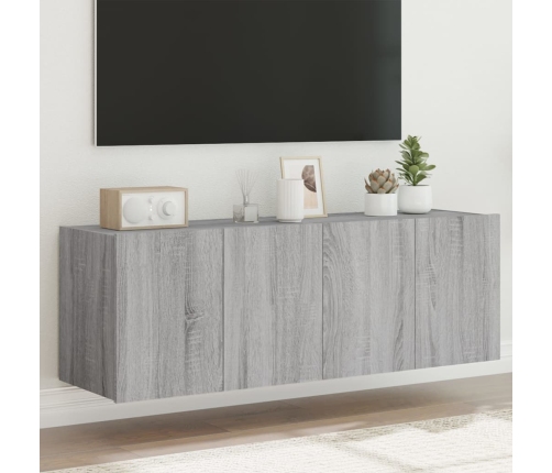 Tv Plaukti Ar Led Lampiņām, 2 Gab., 60X35X41 Cm, Pelēka Ozola Vidaxl