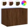 Tv Plaukti Ar Led Lampiņām, 60X35X41 Cm, Brūna Ozolkoka Vidaxl