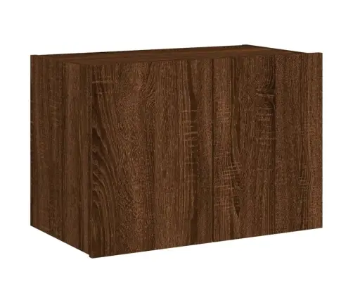 Tv Plaukti Ar Led Lampiņām, 60X35X41 Cm, Brūna Ozolkoka Vidaxl