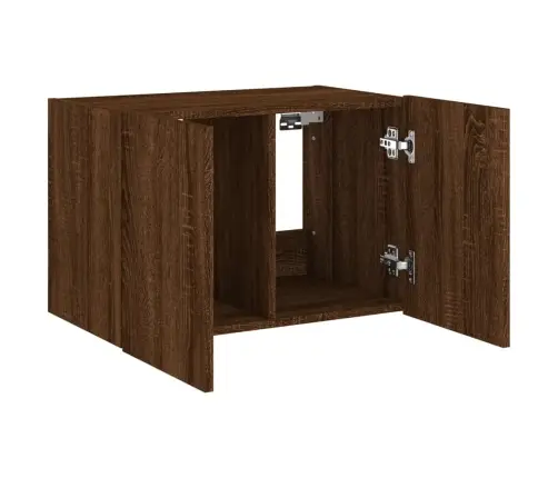 Tv Plaukti Ar Led Lampiņām, 60X35X41 Cm, Brūna Ozolkoka Vidaxl